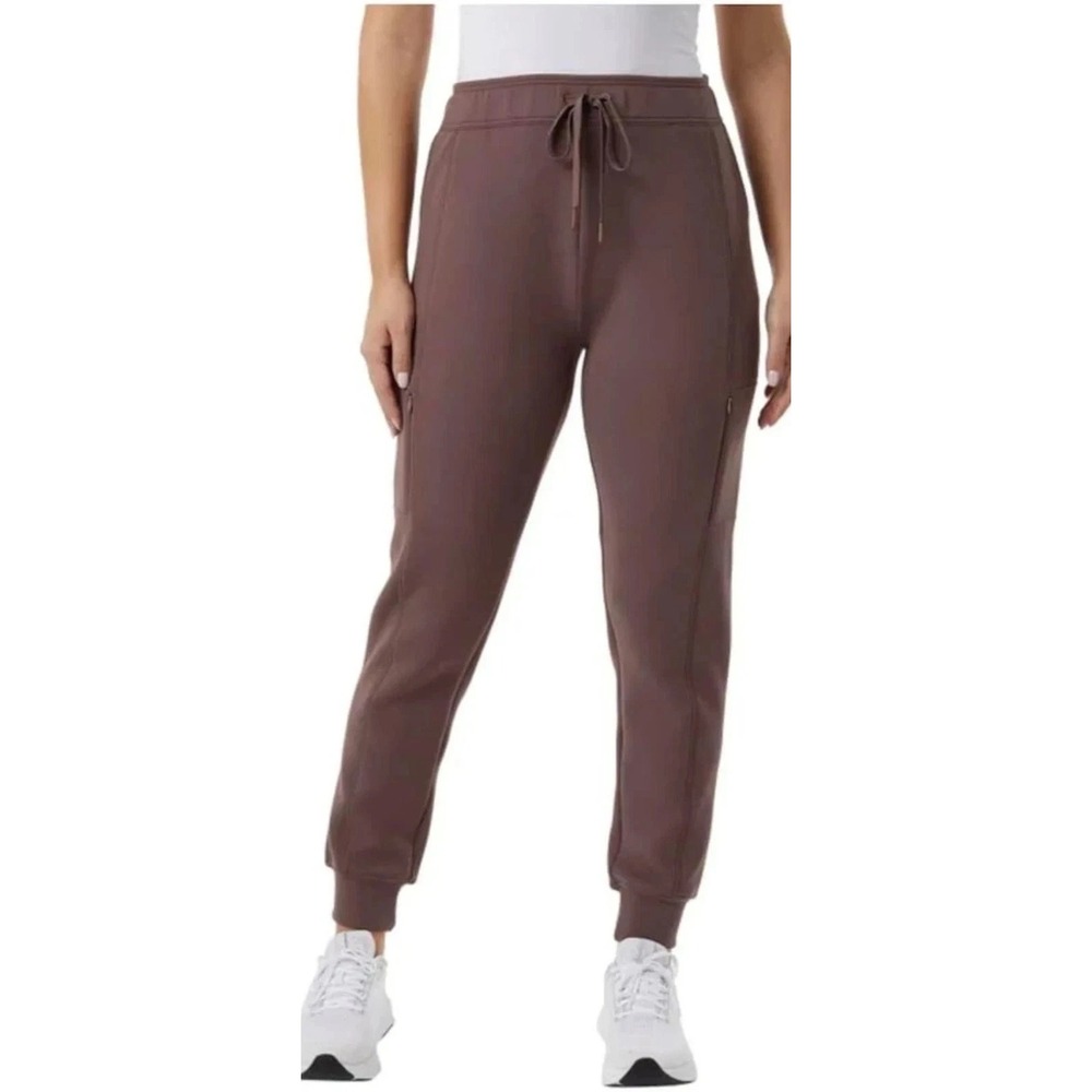 32 Degrees Heat Women's Zippered Side Pocket Jogger Pants, Brown, Size: Large